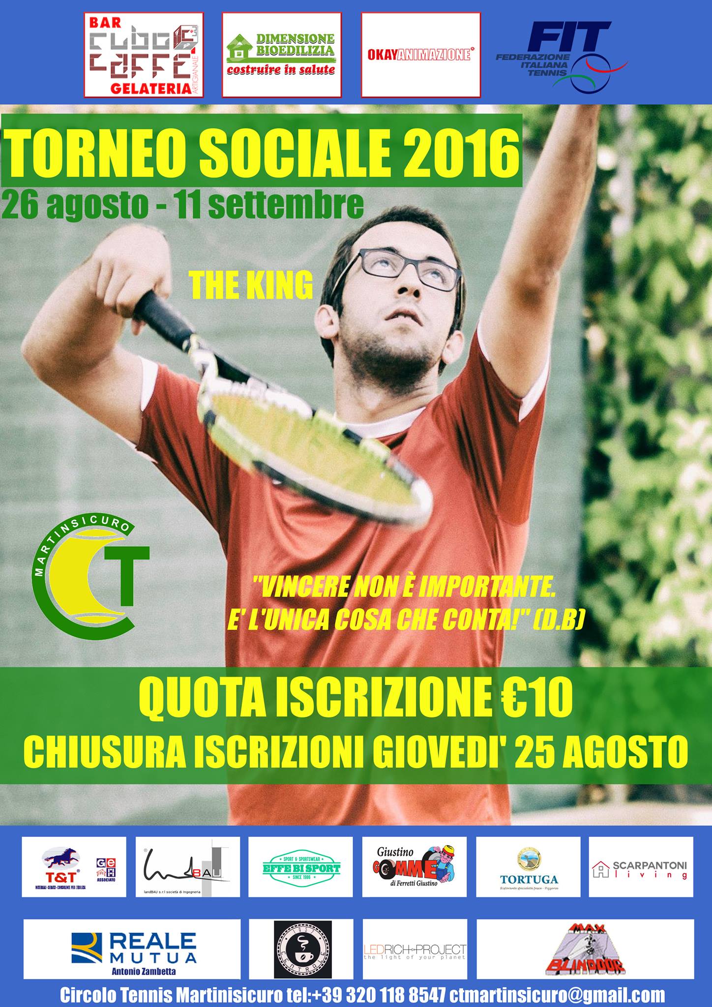 Torneo Sociale 2016, aperte le iscrizioni